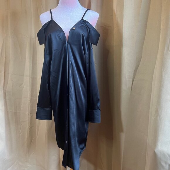 T by Alexander Wang Off the Shoulder Shirt Dress 100% Silk size 4 - Picture 9 of 9